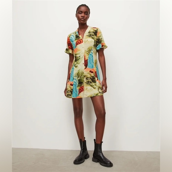 AllSaints Faye Swoop Mini Dress - Picture 2 of 9